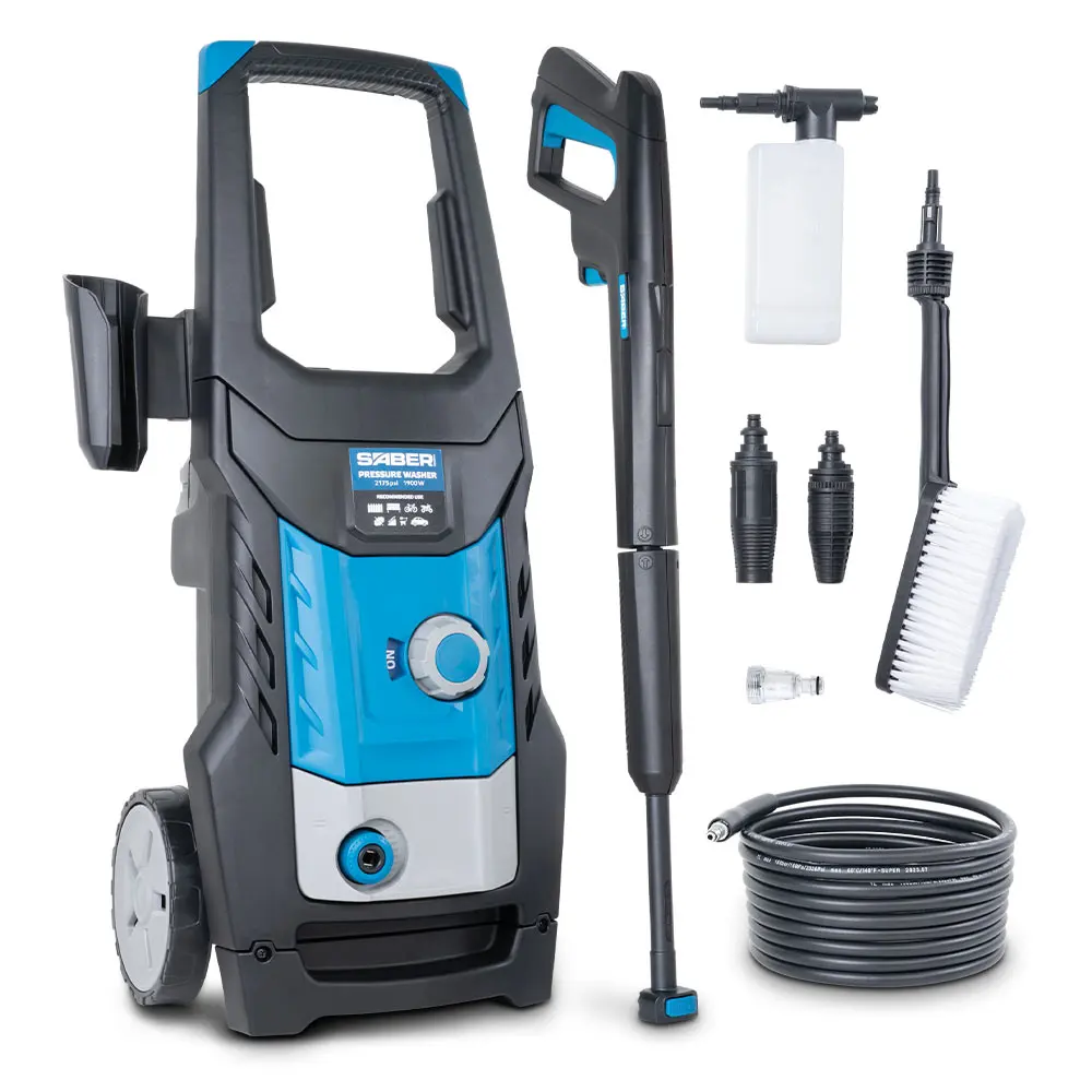 SABER 1900W 2175PSI Pressure Washer with Brush Kit SABPWE1900