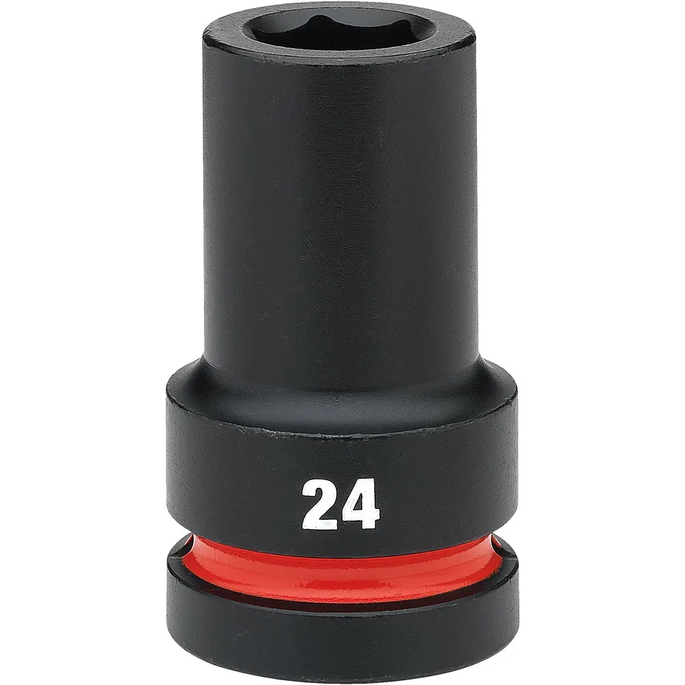 MILWAUKEE SHOCKWAVE 1inch Drive 24mm Deep 6 Point Impact Socket 49666619
