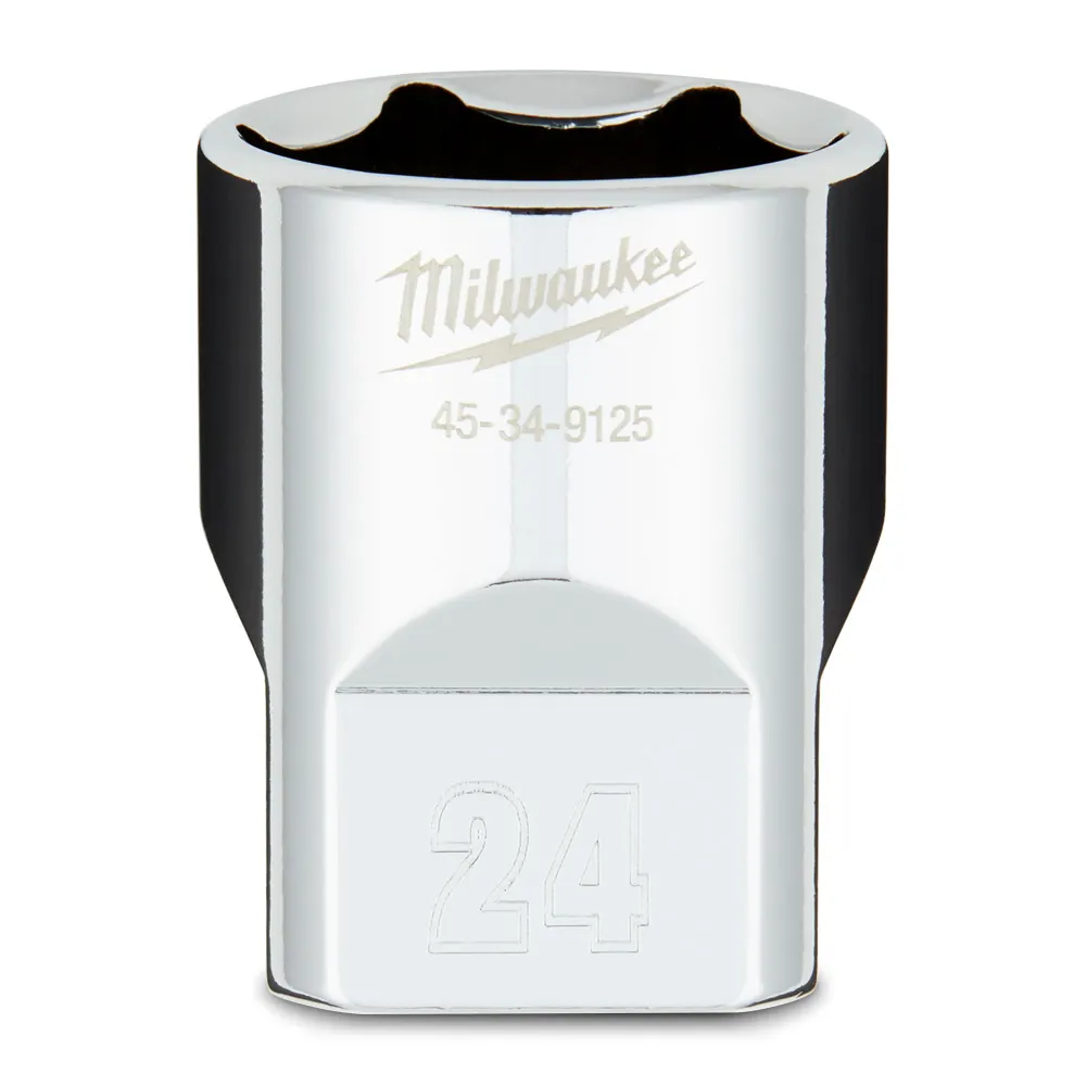 MILWAUKEE 1/2 Drive 24mm Metric 6-Point Socket 45349125