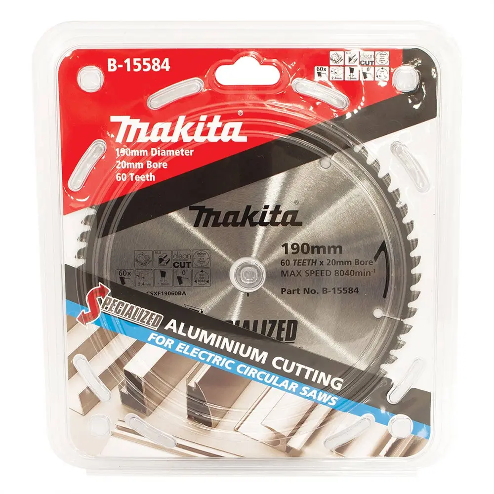 MAKITA 190mm 60T TCT Circular Saw Blade for Aluminium Cutting - SPECIALIZED B-15584