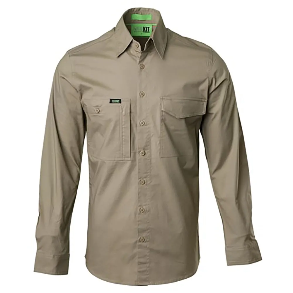 WORKIT Velocity Stretch Lightweight Ripstop Travel Shirt Khaki 2053KS