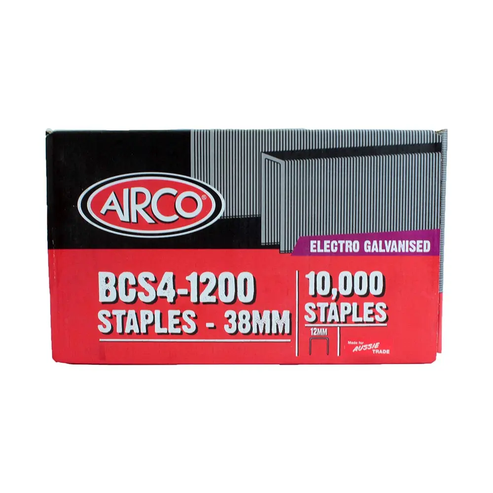 AIRCO Flooring Staples Electro Galvanised - 38mm Box of 10000 BCS412S SB11090