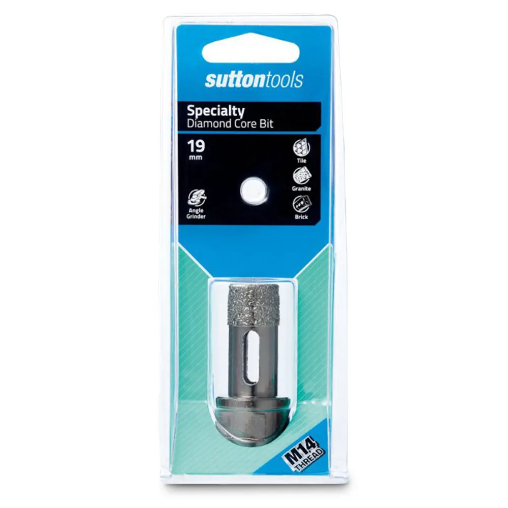 SUTTON 19 x 35mm Diamond Holesaw Angle Grinder Wet/Dry