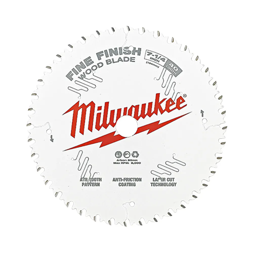 MILWAUKEE 184mm (7 1/4") Fine Finish 40T Circular Saw Blade 48408726