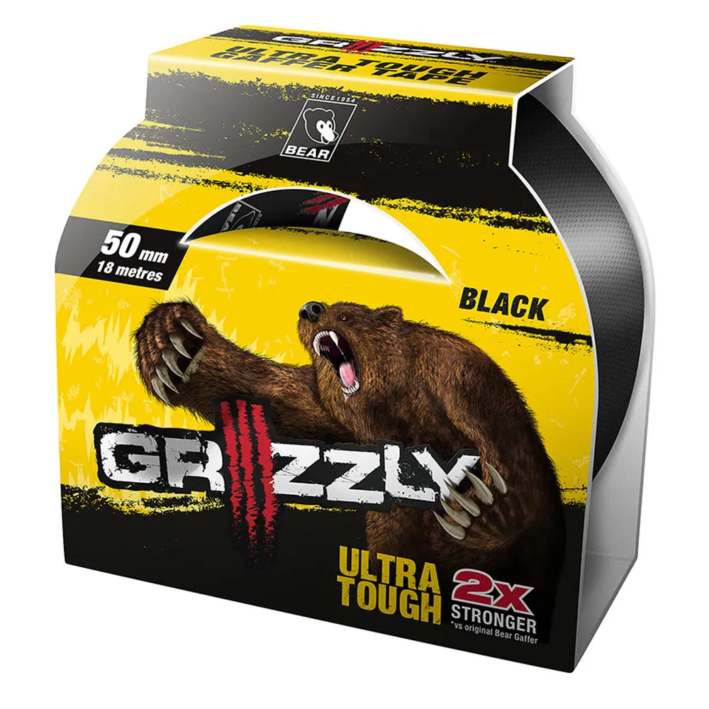 BEAR Grizzly 50mm x 18m Black Ultra Tough Cloth Gaffer Tape 63642548203