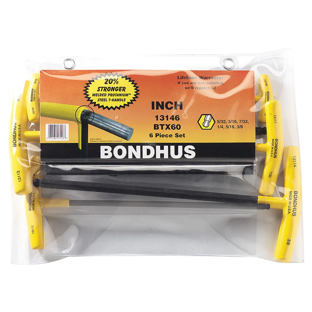 BONDHUS ALLEN KEY SET T HANDLE 6PCE BD13146