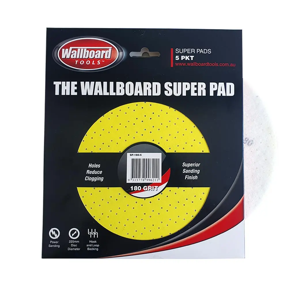 WALLBOARD 225mm 180-Grit Velcro Plaster Sanding Discs - 5 Piece SP-180-5