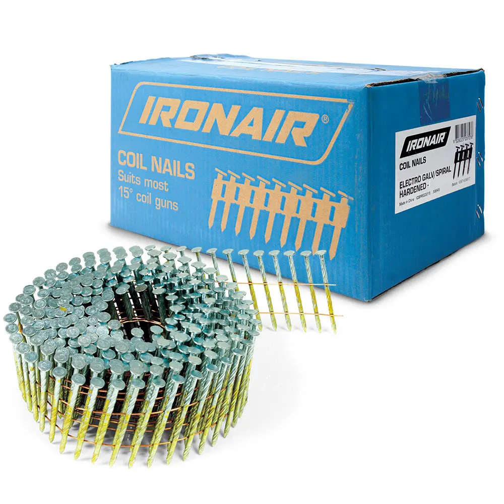 IRONAIR 50x2 .5mm Galv Coil Nails Box 9000 ICSPWEG5015