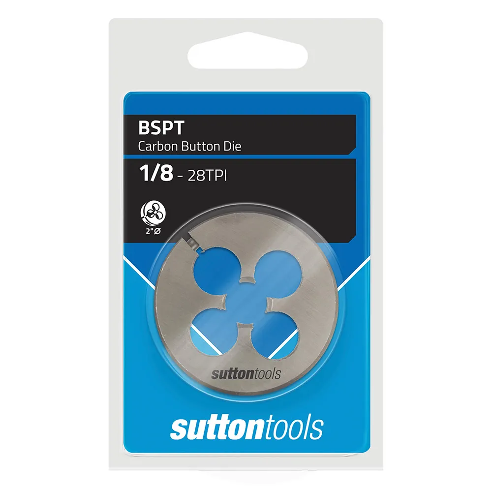 SUTTON BSPT 1/8" x 28 2inch OD Carbon Button Die M4380973