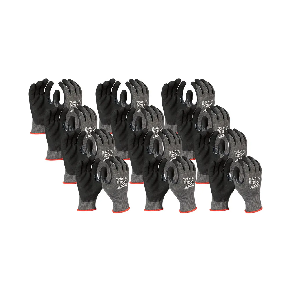 MILWAUKEE Nitrile Dipped Gloves Cut 5(E) - 12 Pack 48228950A