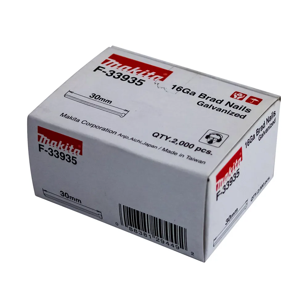 MAKITA 30 x 1.6mm EG 16GA C Nail Brad 2000Box F33935