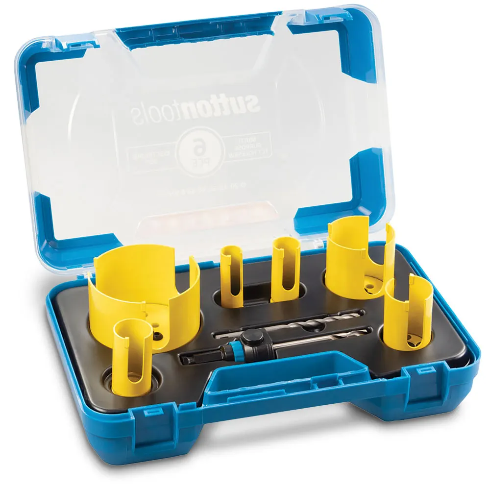 SUTTON 20-92mm TCT Multi-Purpose Holesaw Set for Electricians - 6 Piece