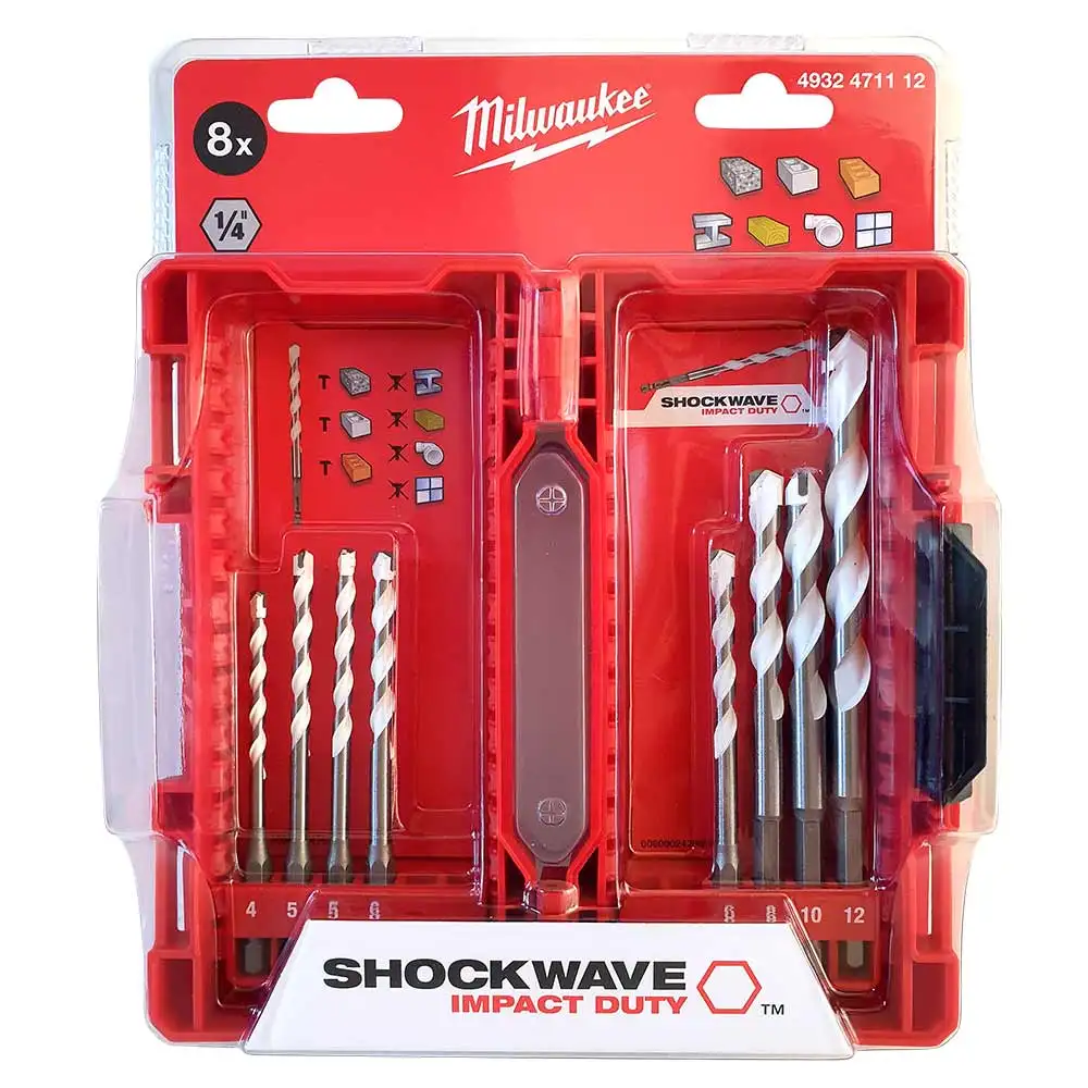 MILWAUKEE SHOCKWAVE Multi-Material Drill Bit - 8 Piece 4932471112