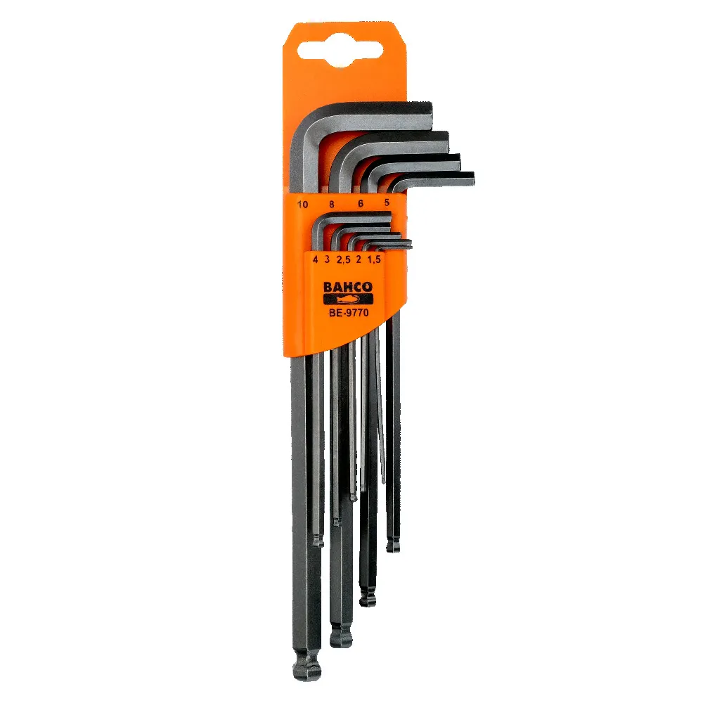 BAHCO 9 Piece Metric Long Ball End Hex L-Key Set BE9770