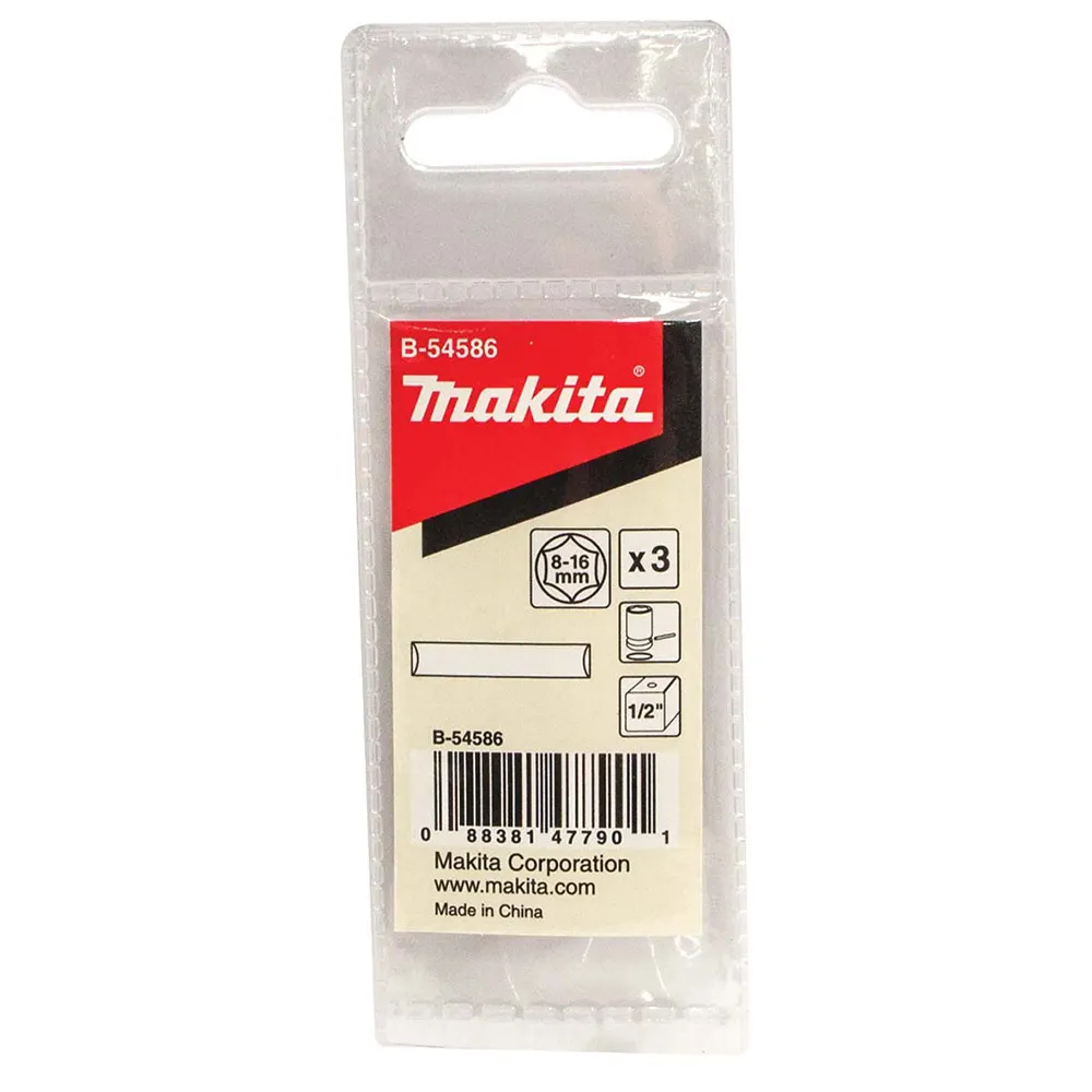 MAKITA Pin Set 1/2 Impact Socket 8mm-16mm - 3 Piece B-54586