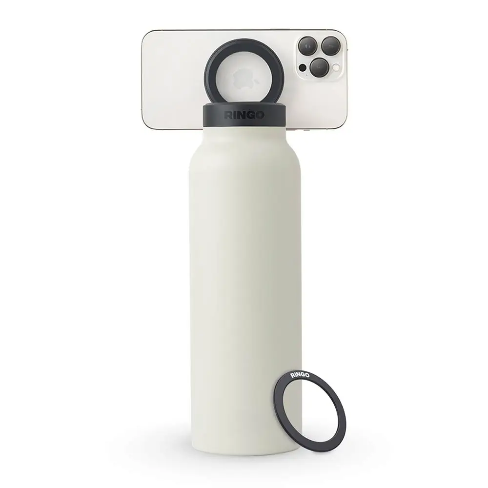 RINGO 950ml (32oz) Water Bottle - with Magnetic Phone Mount - Ivory B2IV32LSC1