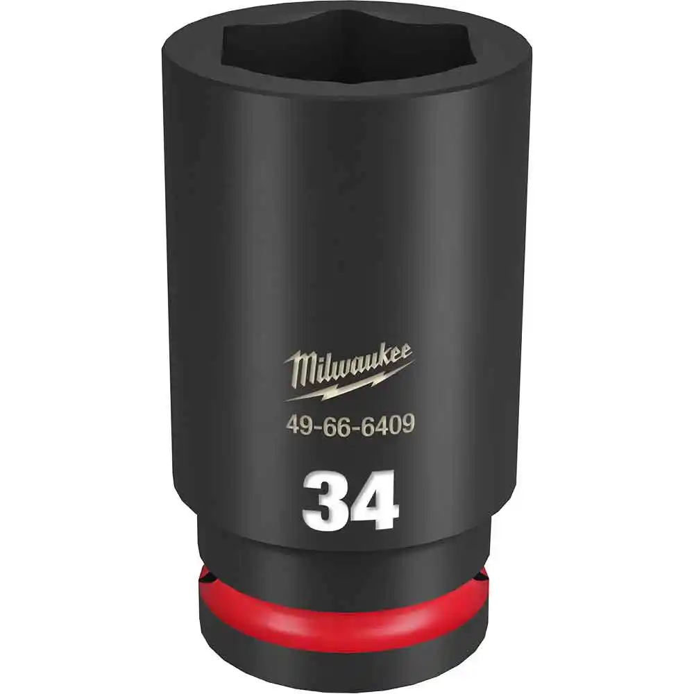 MILWAUKEE SHOCKWAVE 3/4inch Drive 34mm Deep 6 Point Impact Socket 49666409