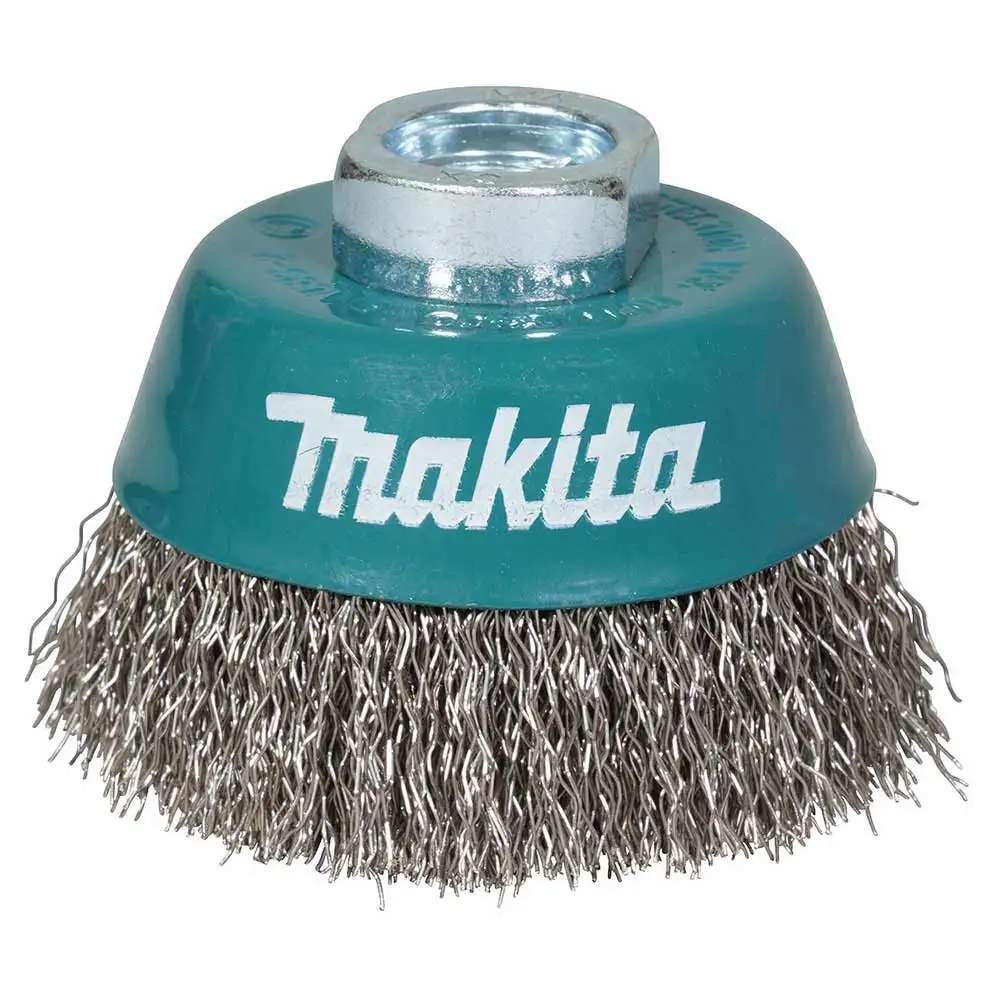 MAKITA 65mm x M14-2 Stainless Steel Cup Brush Crimped D-77431