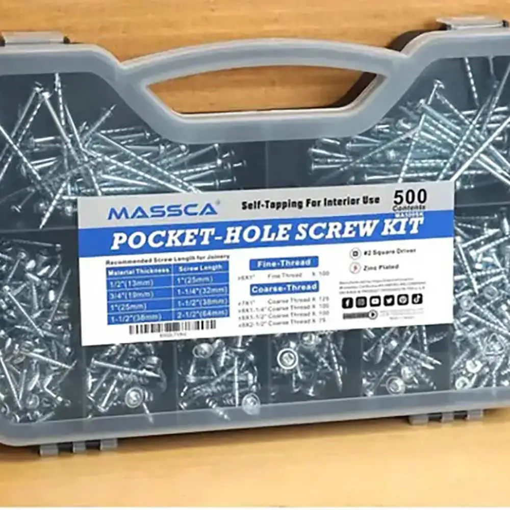 MASSCA Pocket-Hole Screw Kit - 500 Piece MASX002L7YAIJ