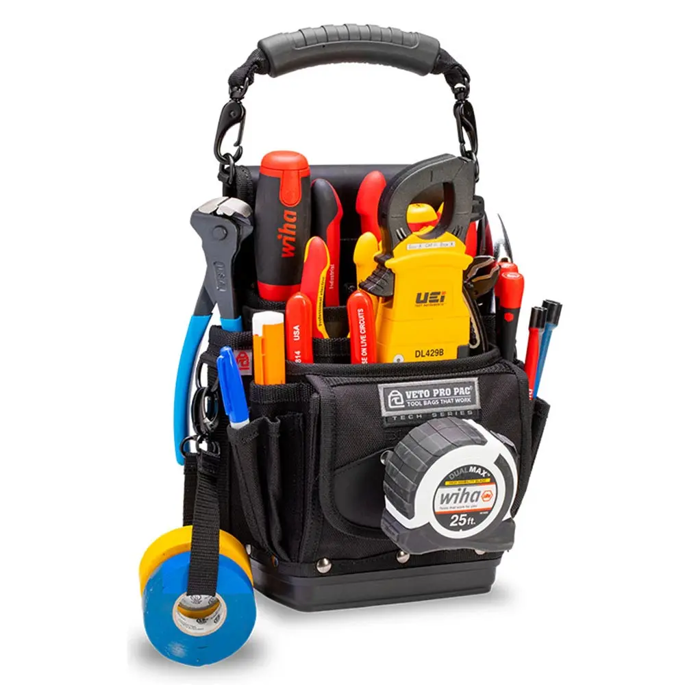 VETO Tool Pouch Black w/ Hard Base 4 Pockets VETOTP4BBLACK