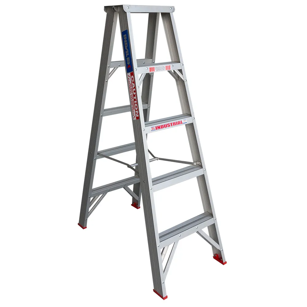 INDALEX 135kg Trade 1.5m Aluminium Double Sided Step Ladder TRDS5D