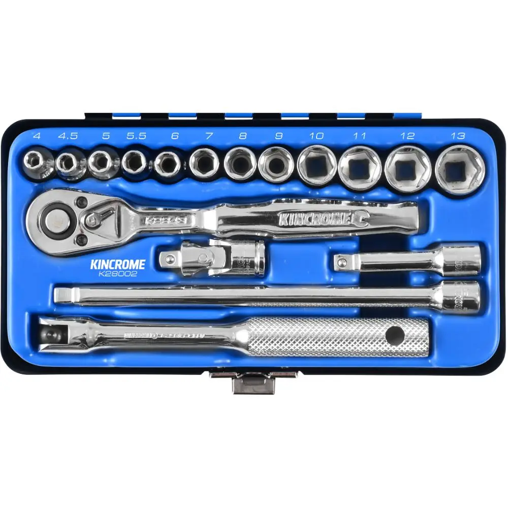 KINCROME 1/4" Drive Socket Set Metric 17 Piece K28002