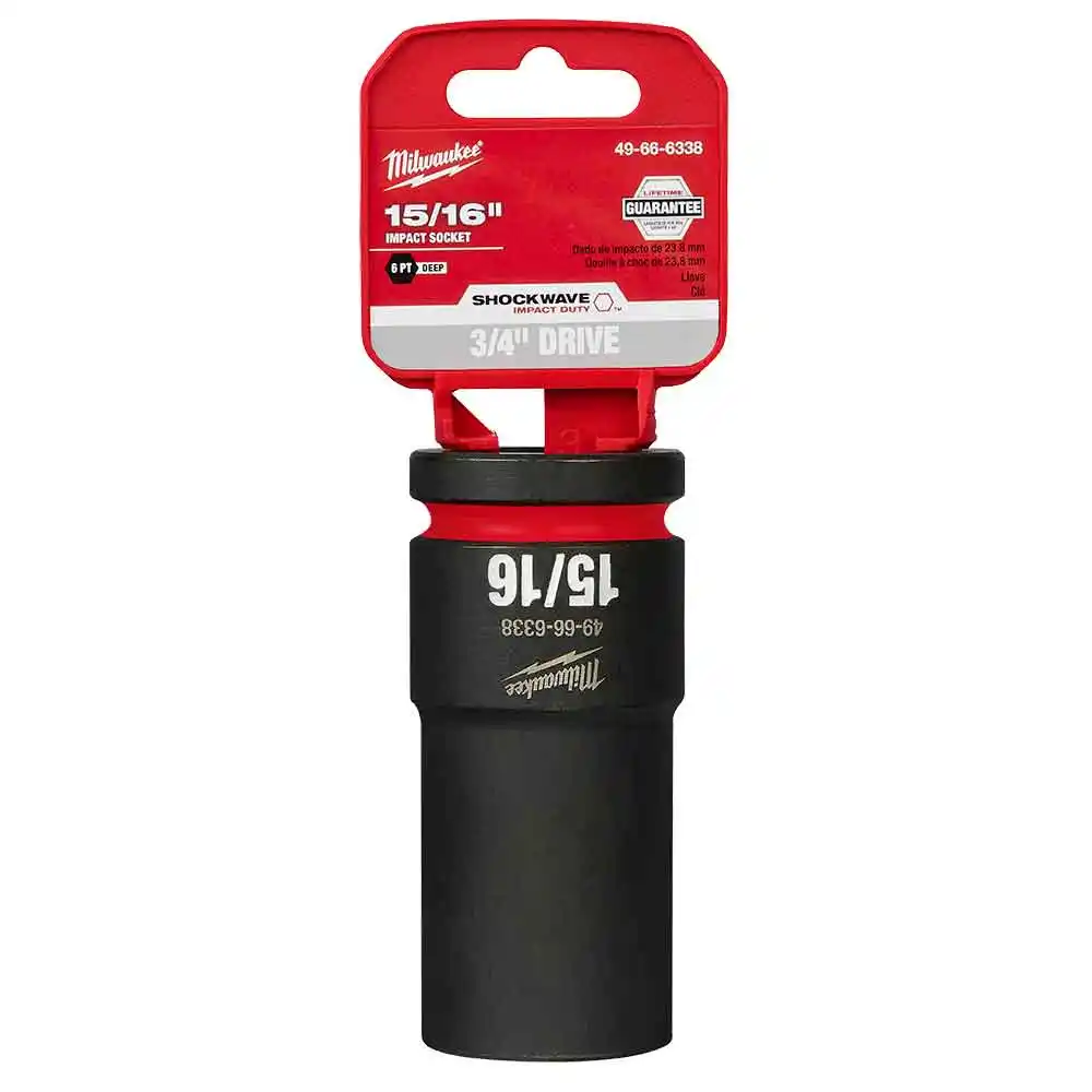 MILWAUKEE SHOCKWAVE 3/4" Drive 15/16" Deep 6 Point Impact Socket 49666338