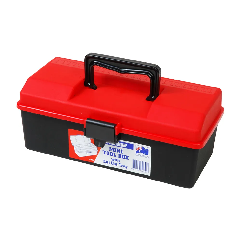 FISCHER 290 x 150 x 115mm Mini Plastic Toolbox w. Liftout Tray 1H105