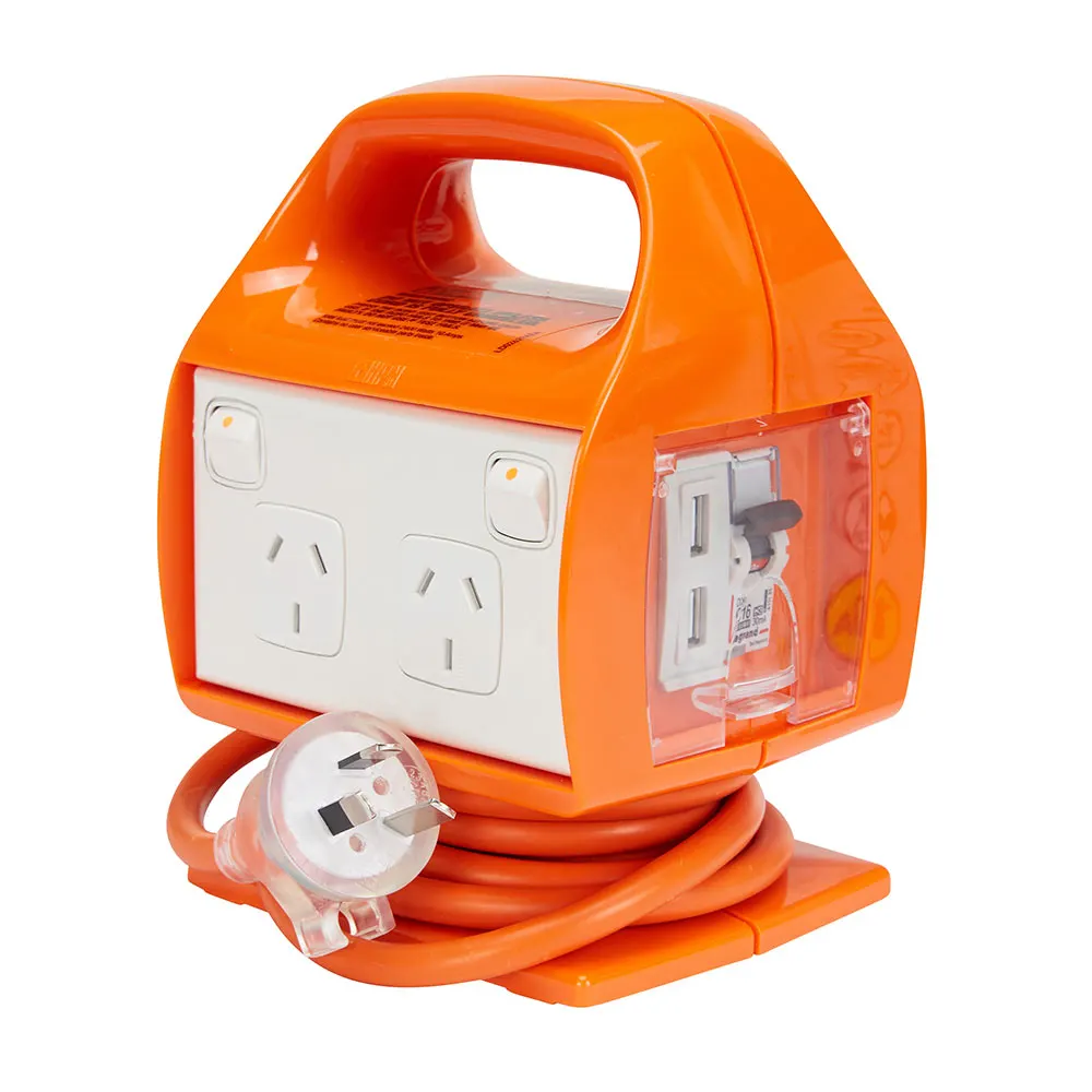 HPM 10amp 4way RCD/MBC Electresafe Power Centre w/ USB Charger REPC410USB