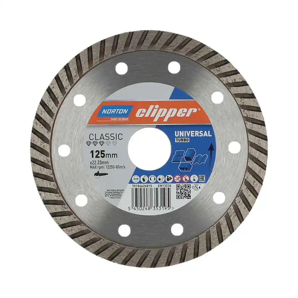 NORTON CLIPPER 125 x 22.2mm Classic Turbo Diamond Blade For General Purpose 70184626815