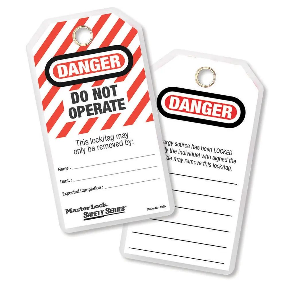 MASTER LOCK Do Not Operate Laminated Lockout Padlock Tag 0497A