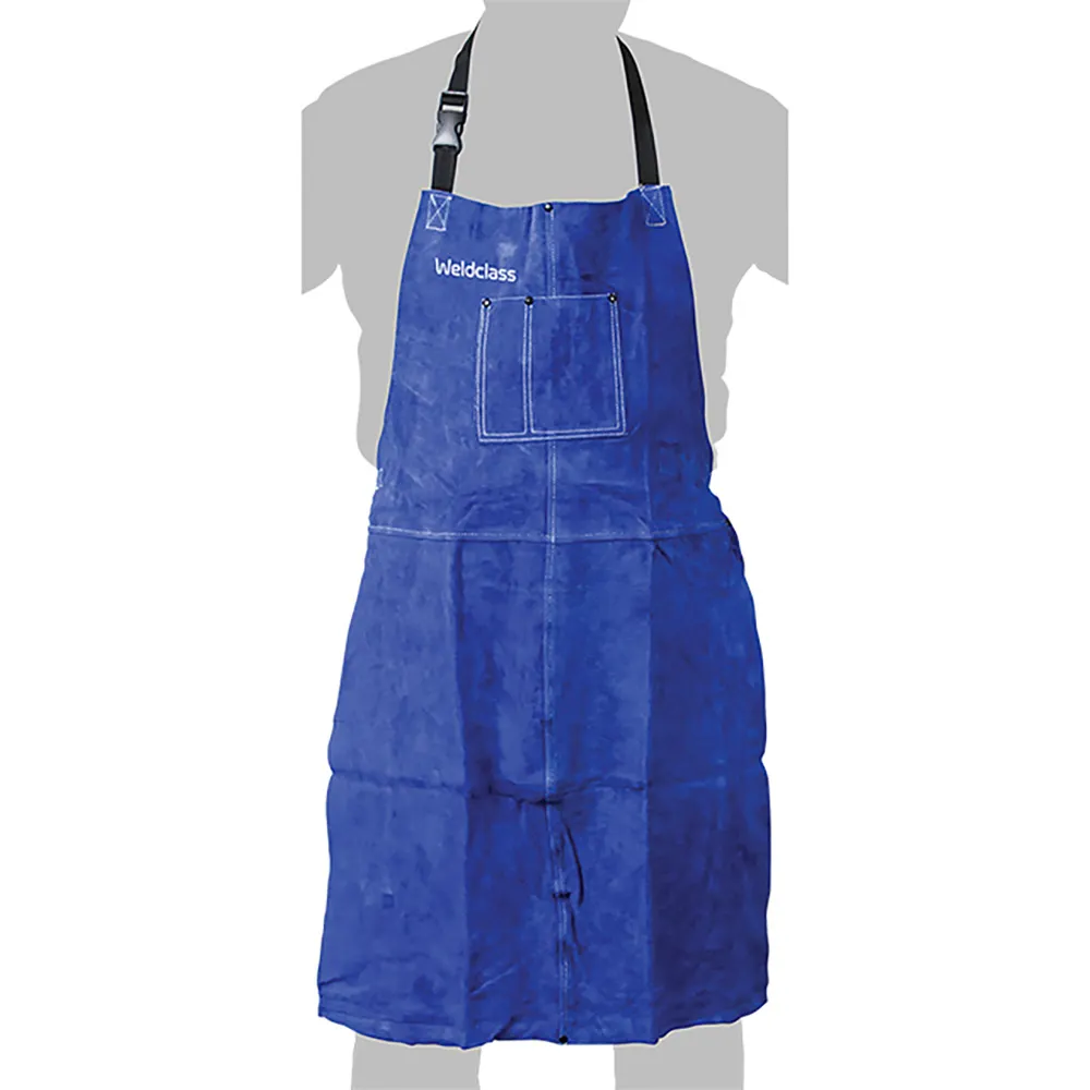 WELDCLASS Promax Blue Premium Leather Welding Apron WC01753