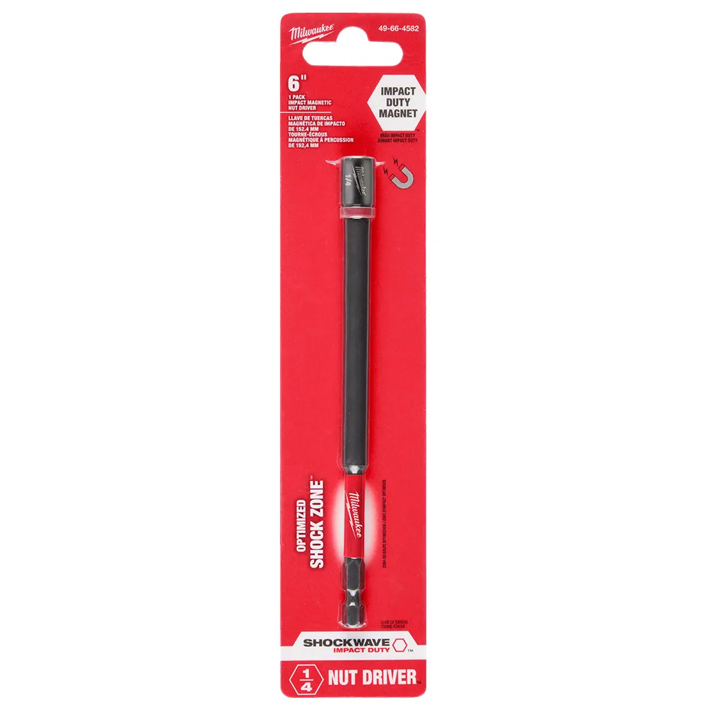 MILWAUKEE SHOCKWAVE 1/4 x 150mm Power Impact Magnetic Nutsetter Bit 49664582