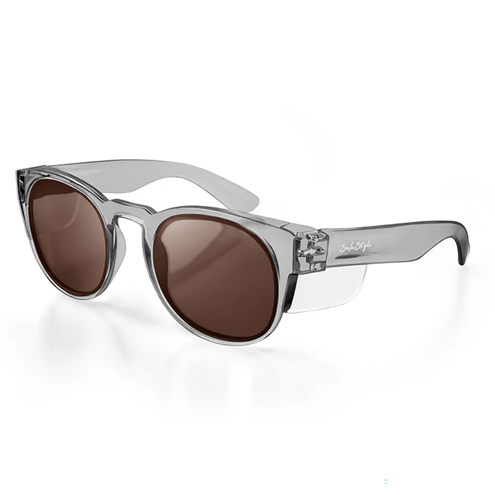 SAFESTYLE Cruisers Graphite Frame Brown Polarised Lens Safety Glasses CRGBRP100