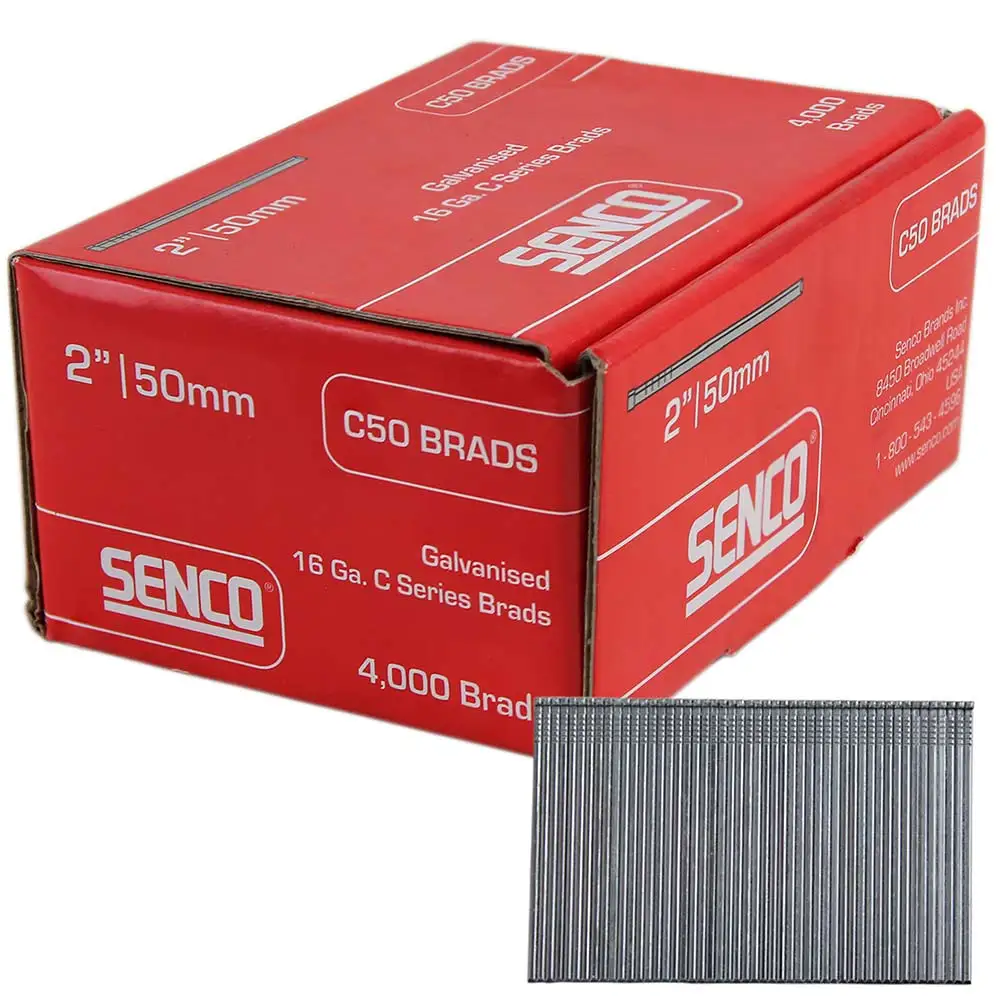 SENCO C Series Electro Galvanised Brad Nail - 50mm Box of 4000 C50