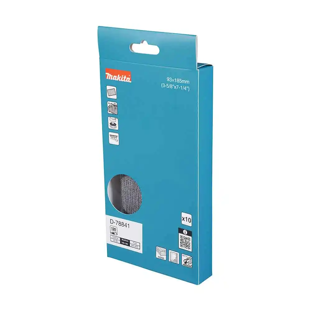 MAKITA 93 x 185mm 120Grit H&L Mesh Paint Sanding Sheet - 10 Piece D-78841
