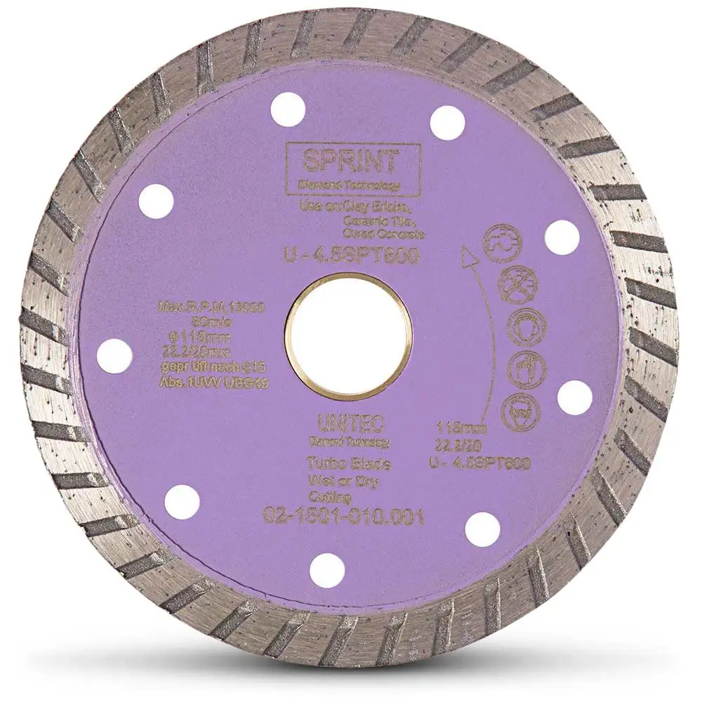 UNITEC 115mm Turbo Diamond Blade for General Purpose Cutting - SPRINT U45SPT800