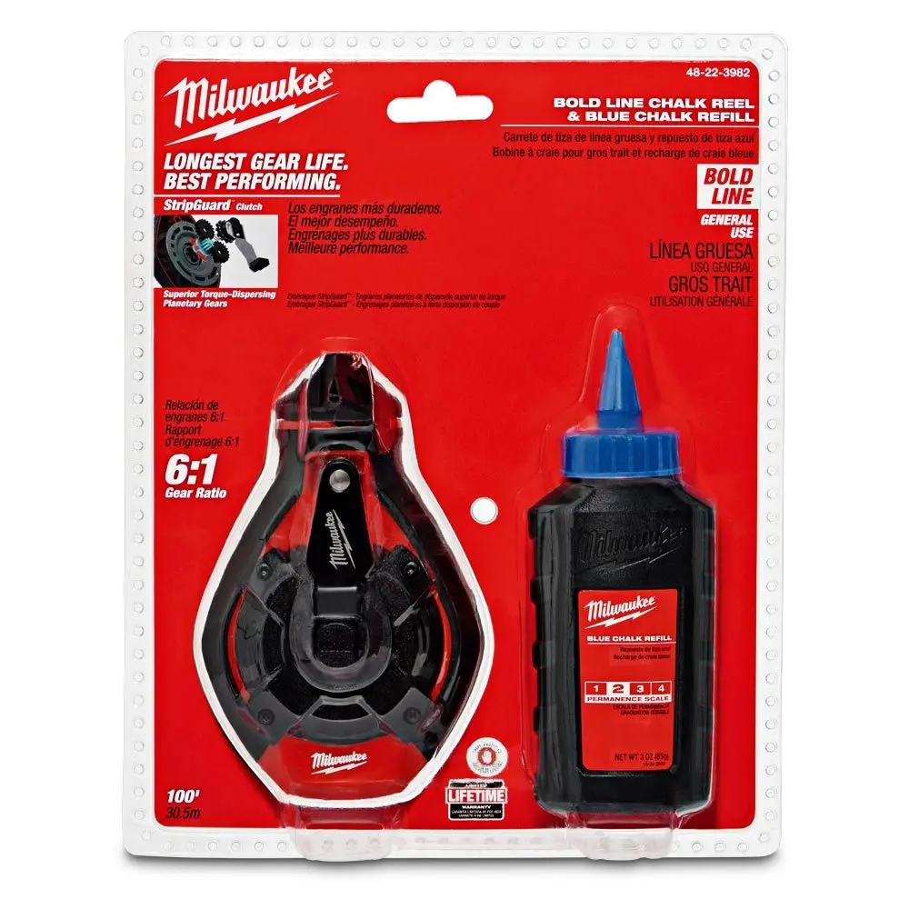 MILWAUKEE 30m ABS Bold Line Chalk Reel Kit with Blue Chalk 48223982