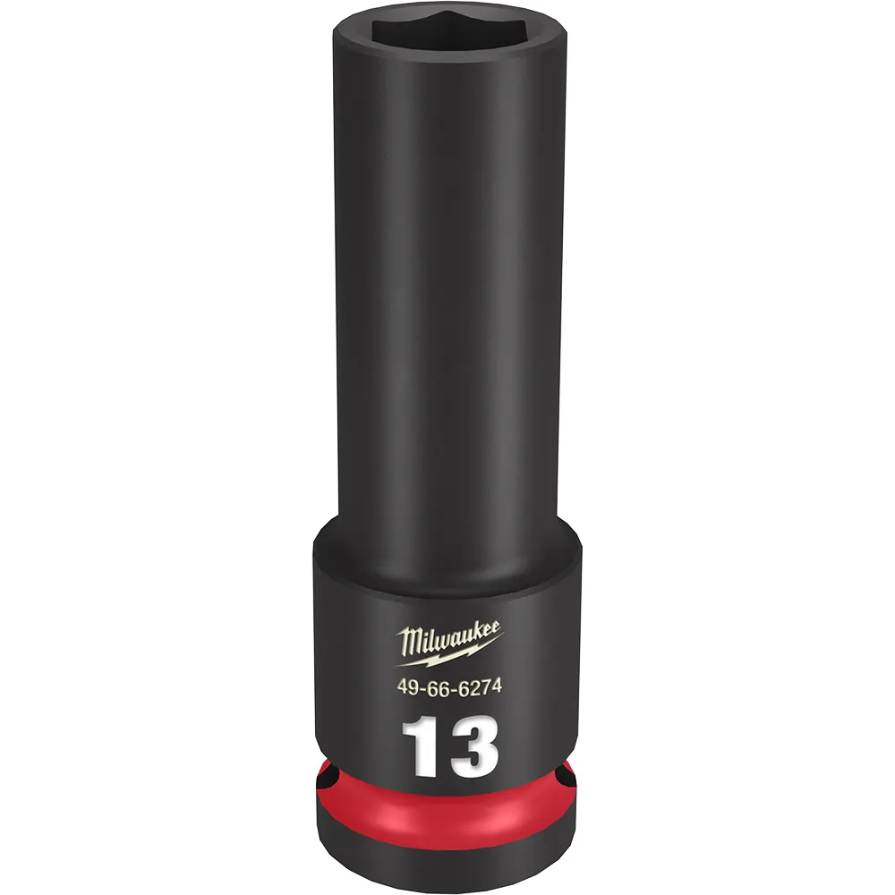 MILWAUKEE 1/2inch Drive 13mm Deep 6 Point Impact Socket - SHOCKWAVE 49666274