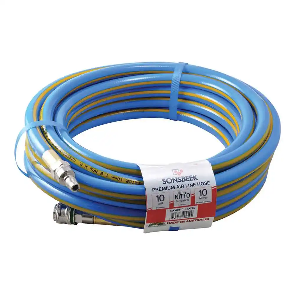 SONSBEEK Air Hose 10mm x 10m Nitto Style & Safety Adaptor 200AIR1010400SA