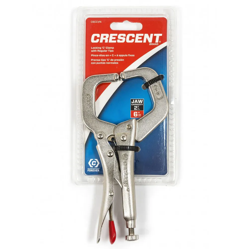 CRESCENT 150MM/6" Locking C-Clamp With Regular Tips C6CCVN