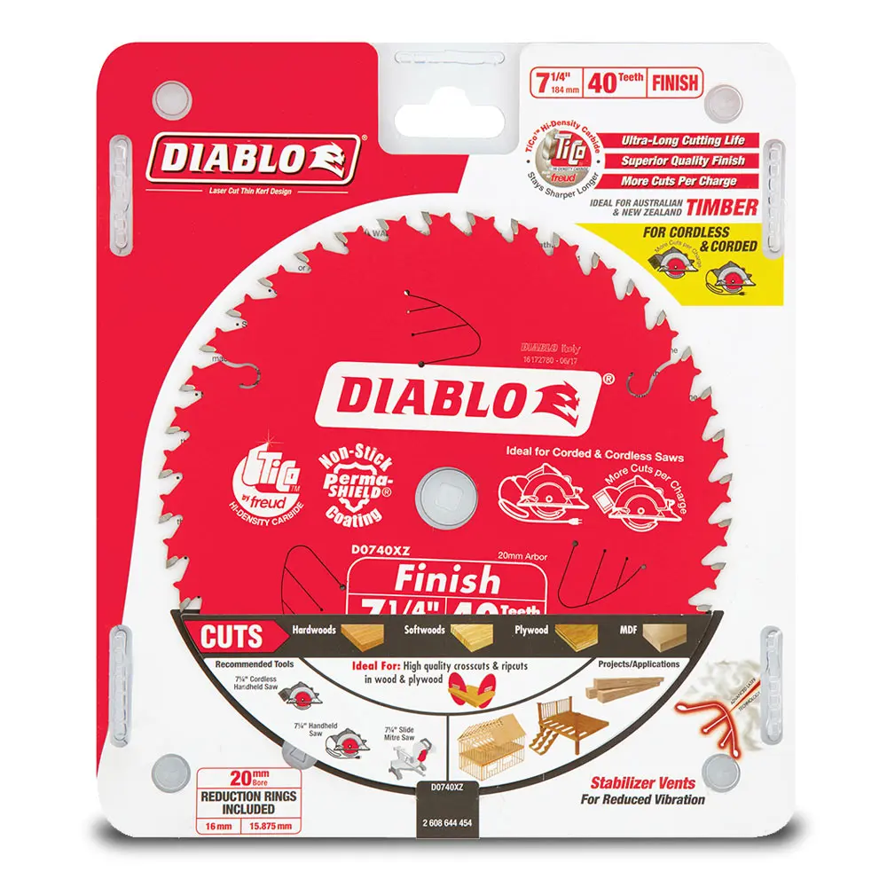 DIABLO 184mm 40T Fine Finish Saw Blade 2608644454