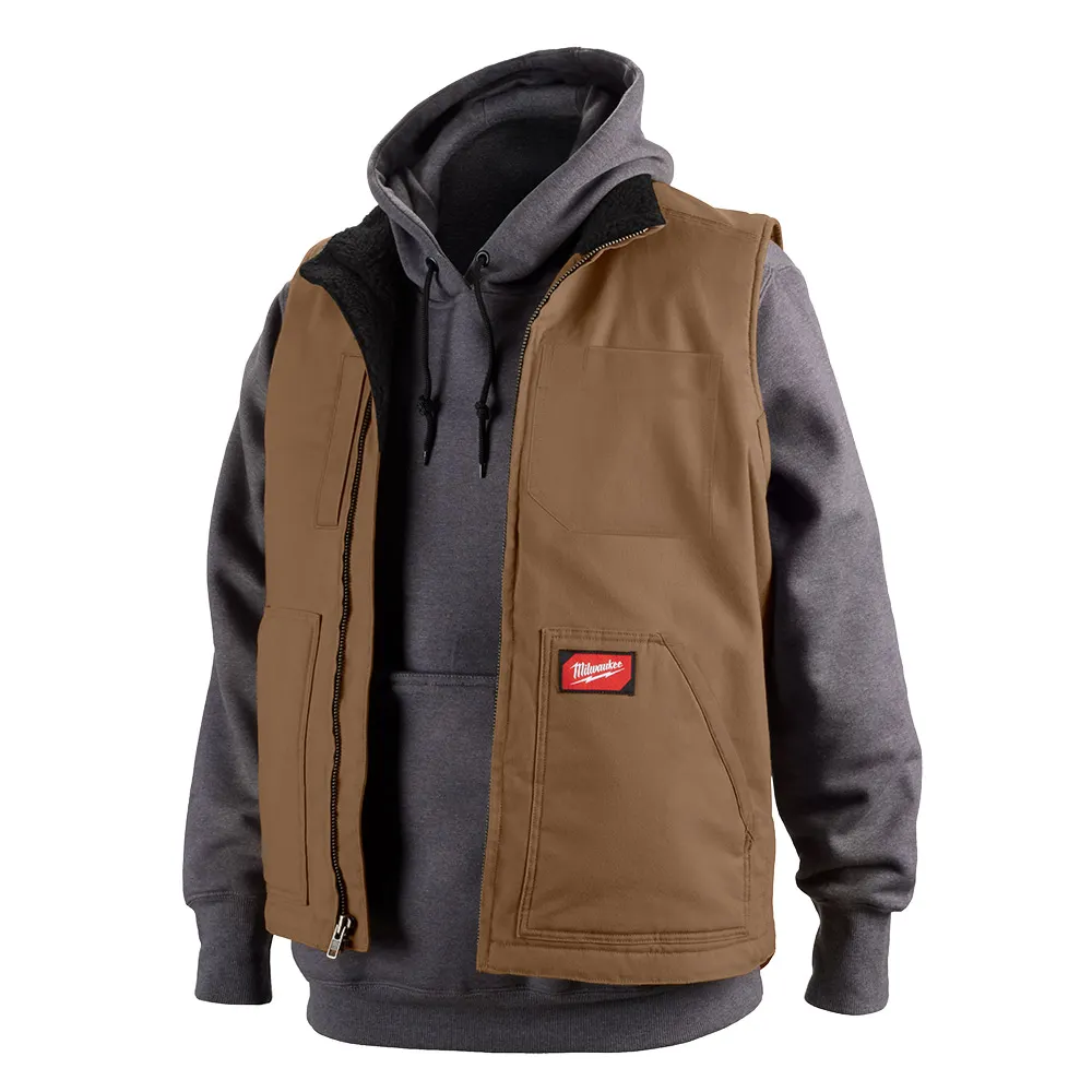 MILWAUKEE GRIDIRON Sherpa Lined Vest - Brown 801BR