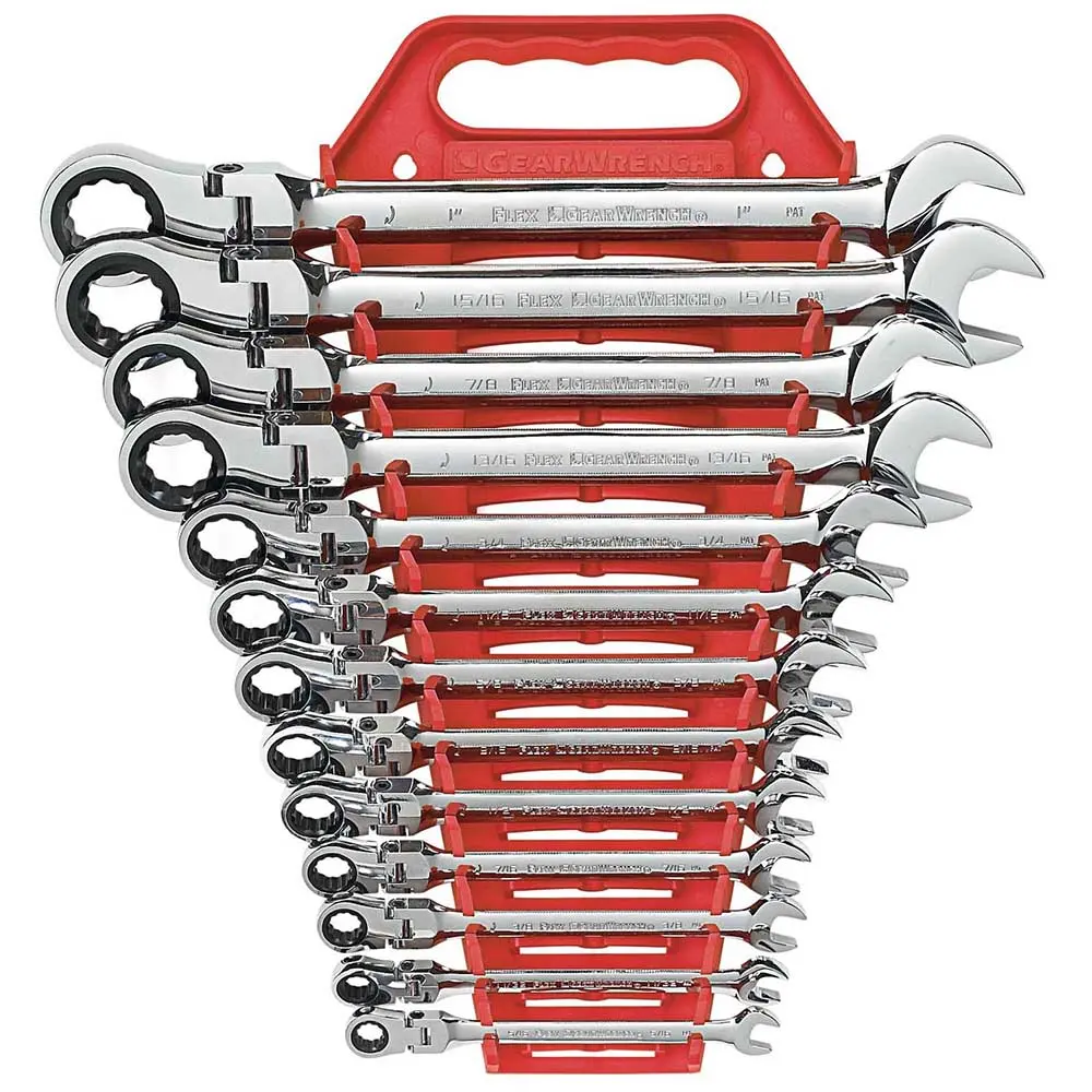 GEARWRENCH 13 pcs 12 Point SAE Flex Combination Ratcheting Wrench Set 9702D