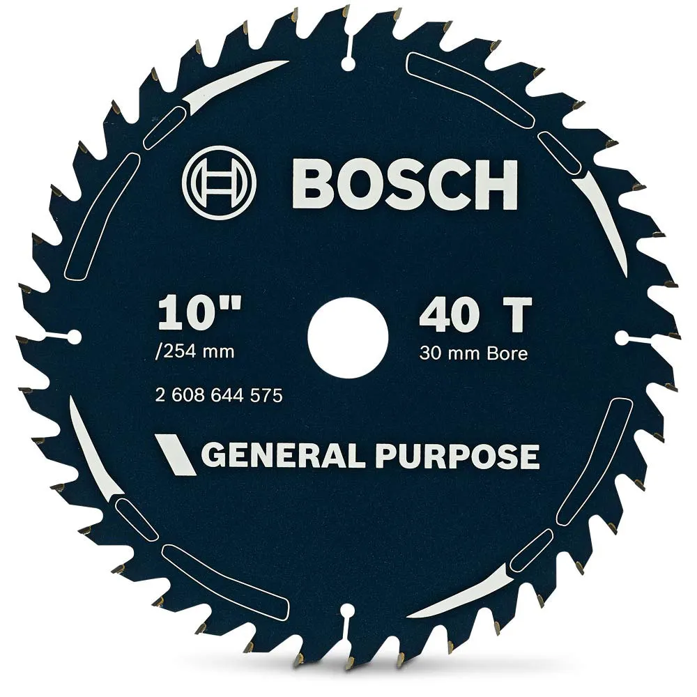 BOSCH 254mm 40T TCT Circular Saw Blade for Wood Cutting - GENERAL PURPOSE