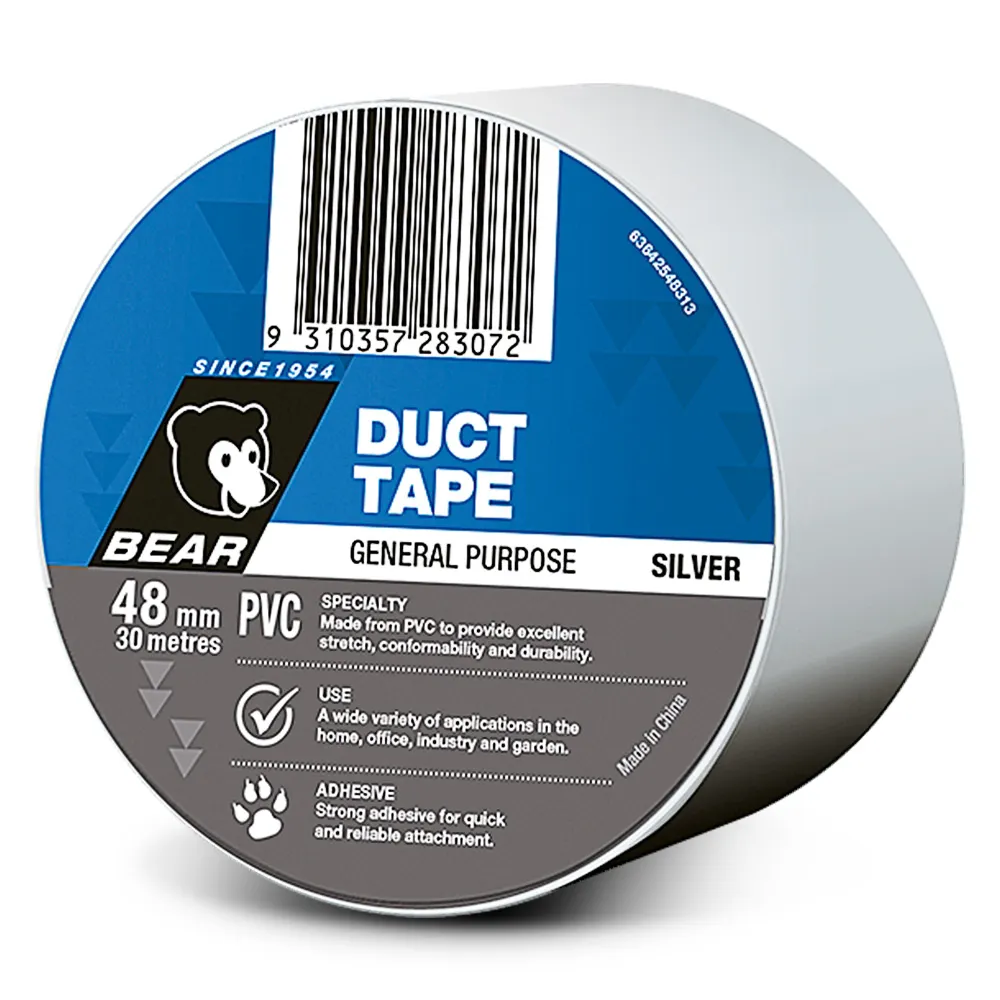 BEAR 48mm x 30m Silver PVC Duct Tape 63642548313