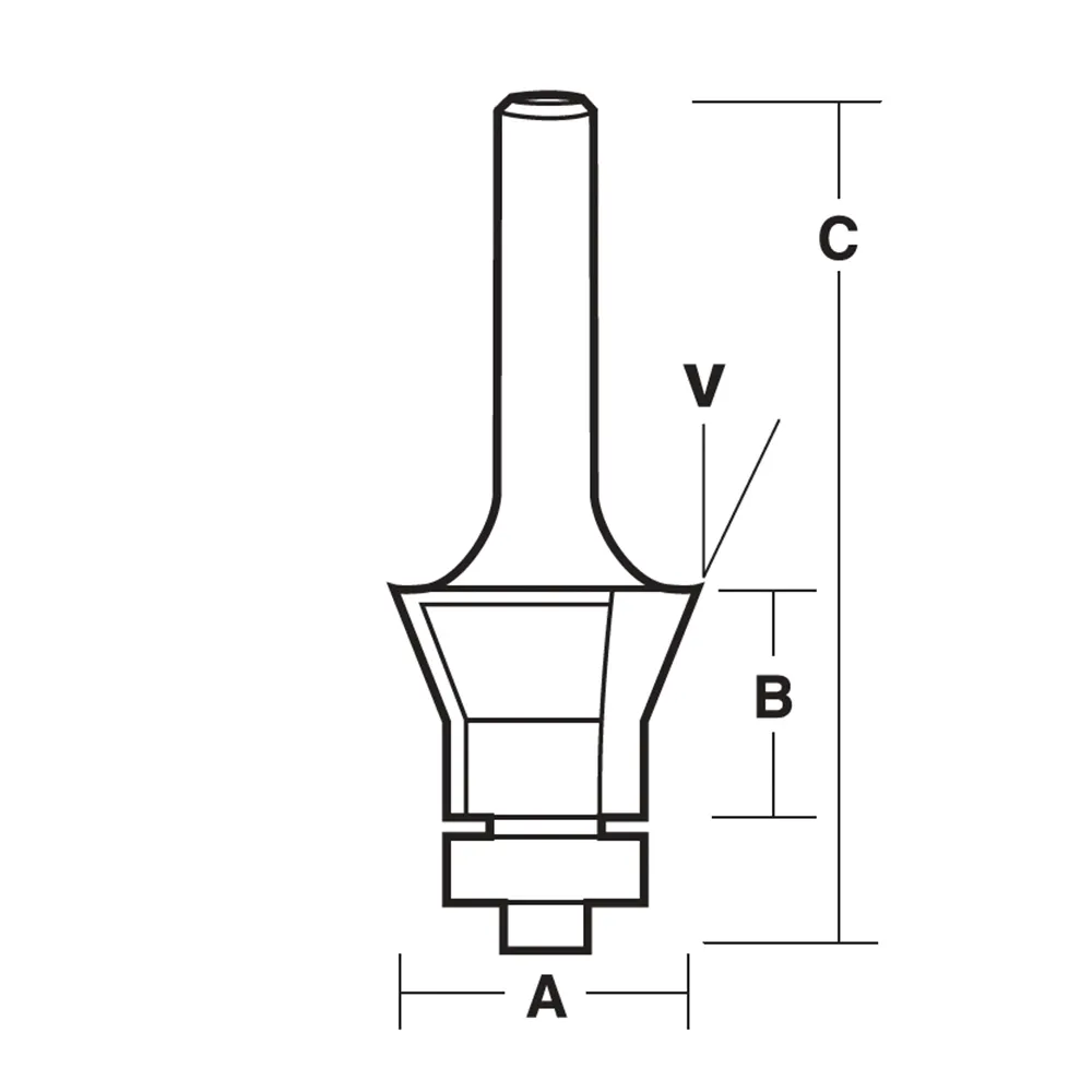 CARBITOOL Router Bit TCT Bevel Trimming 30-Degree 1/4inch -Shank T 192.30 B