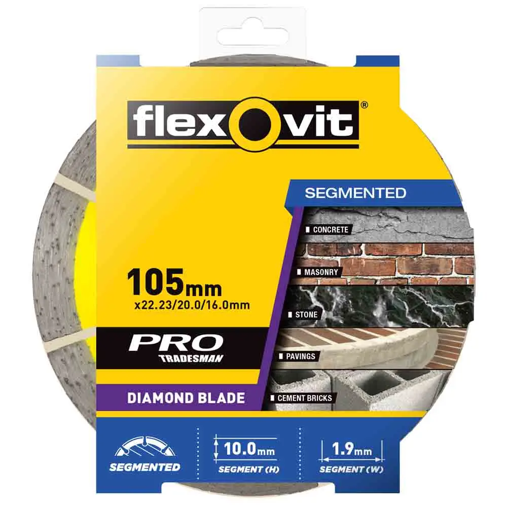 FLEXOVIT 105mm Segmented Diamond Blade for Tile & Brick 70184624714