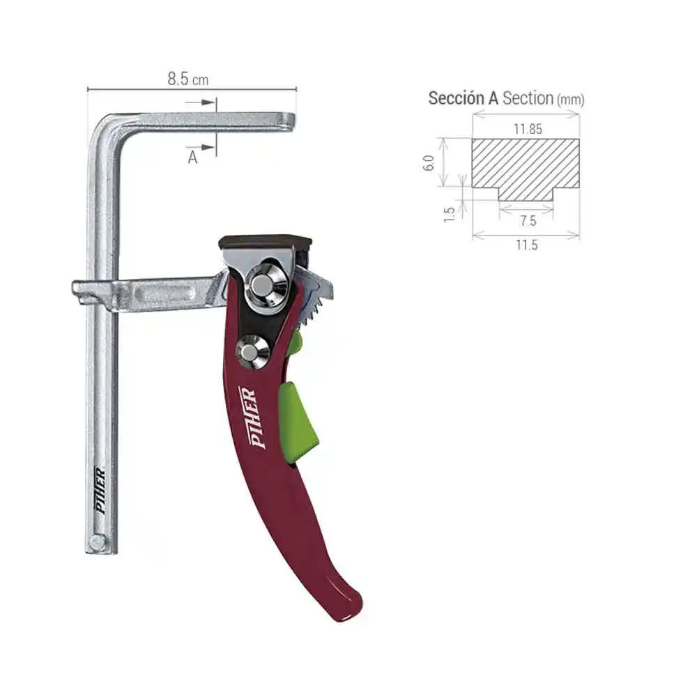PIHER 160 x 60mm TPAL Clamp GP-30811