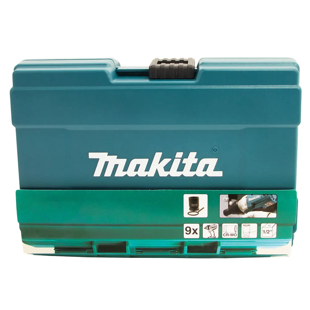 MAKITA 9 Piece 1/2" Square Drive Metric Impact Socket Set B66232